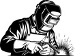 © Ninja in Pajamas - Welder Illustration: Black and White Vector Outline