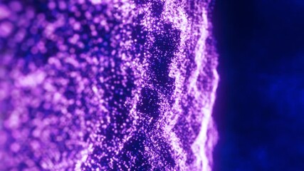 Wall Mural - a mesmerizing field of tiny glowing purple particles forming a wave-like structure