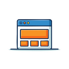simple web browser window template illustration internet application design concept