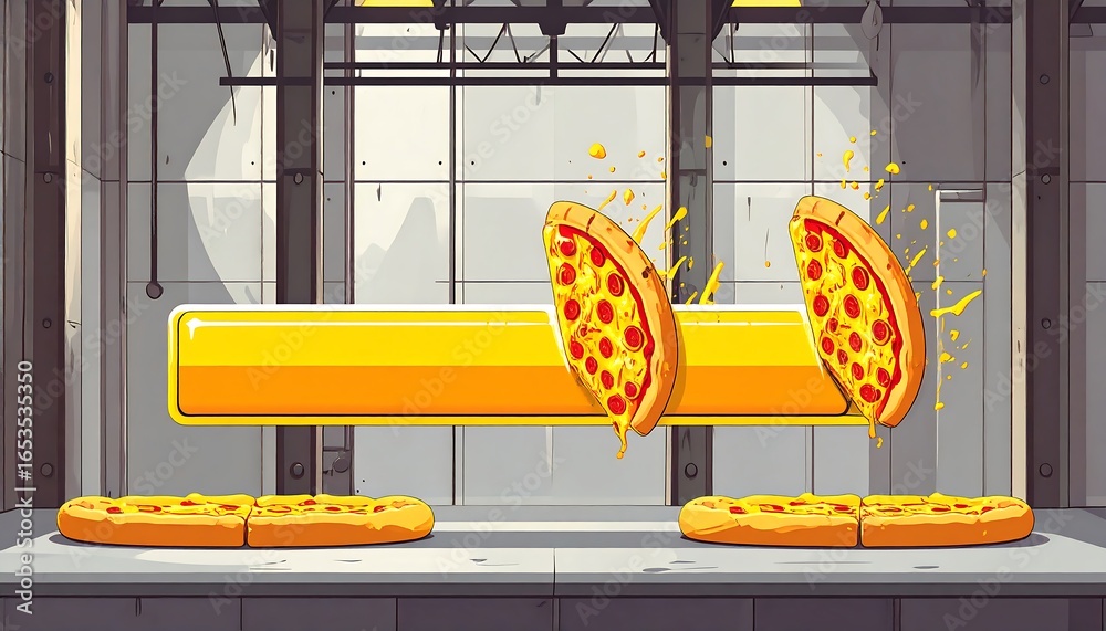 Pizza game loading screen in a factory Stock Photo | Adobe Stock