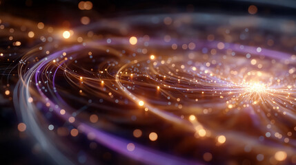 Wall Mural - abstract cosmic convergence: an ethereal representation of interconnected pathways, glowing with an 