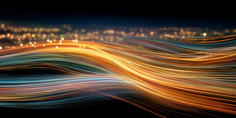 Wall Mural - light trail: a captivating image of radiant streaks of light, painted in dynamic hues, dancing grace