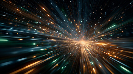 Wall Mural - cosmic burst: a mesmerizing display of a vibrant, illuminated universe, stars, and streaks of light 