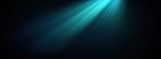 Wall Mural - Teal light rays on dark background