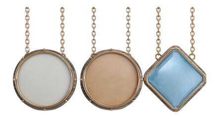 Vintage pendants set isolated on transparent background for stock use