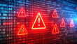 © HumblePride - Digital warning signs: A digital landscape, with warning signs on the screen, which depicts an alert or error.