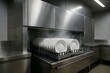 © IMAGES HUB - Commercial dishwasher machine stainless steel restaurant kitchen plates washing appliance equipment cleaning system