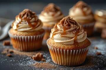 Wall Mural - batch of salted caramel cupcakes