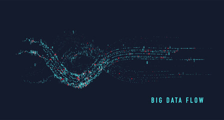 Abstract infographics visualization. Big data code representation. Futuristic network or business analytics. Graphic concept for your design