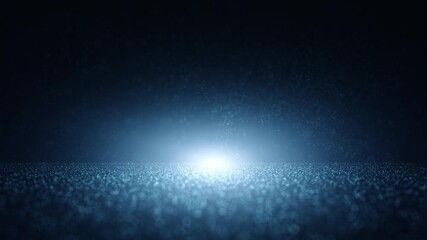 Wall Mural - beautiful dark blue glowing space with dot particles copy space loop background.