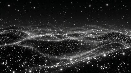 Wall Mural - Abstract Cosmic Nebula With Stars And Glowing Patterns