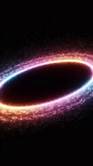 Wall Mural - Abstract 3D Galaxy Spiral with Colorful Glowing Ring and Stars