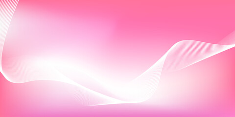 Wall Mural - abstract pink gradient background with shining lines waves. minimalist background for banner, poster