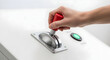 © Lindha - Hand operating control panel lever