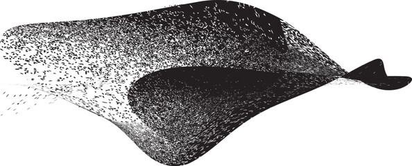 Wall Mural - sprayed black spiral line .graffiti art design . noise dispersion grungy wavy logo . spray effect .g