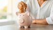 © N7 - Person putting money into piggy bank — representing wealth accumulation and investment