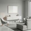 © Hala - Mockup poster frame in modern minimalist living room scene, interior design, home decor, stylish display