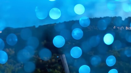 Abstract bokeh circles in a deep blue hue