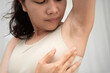 © Warawan - Asian woman have problem black armpit beauty skin care.