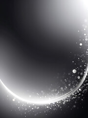 Wall Mural - elegant monochrome abstract background with a glowing silver arc and sparkling particles.