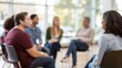 © N7 - Participants in a counseling circle — connecting through shared challenges