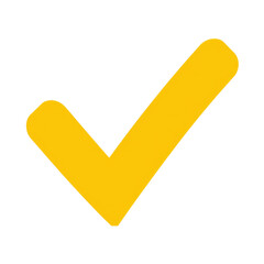Wall Mural - yellow check mark icon isolated on transparent background Remove png, Clipping Path, pen tool