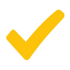 Wall Mural - yellow check mark icon isolated on transparent background Remove png, Clipping Path, pen tool