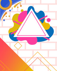 Wall Mural - Modern Abstract Poster Template with a Triangle Frame
