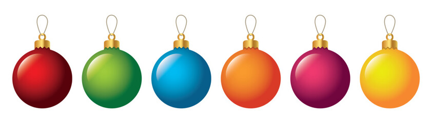 Wall Mural - set of colorful christmas balls isolated vector illustration