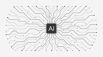 Wall Mural - motherboard technology circuit board texture design. creative idea ai banner concept for internet te