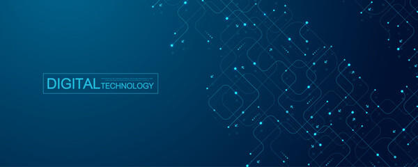 Wall Mural - motherboard technology circuit board texture design. creative idea ai banner concept for internet te