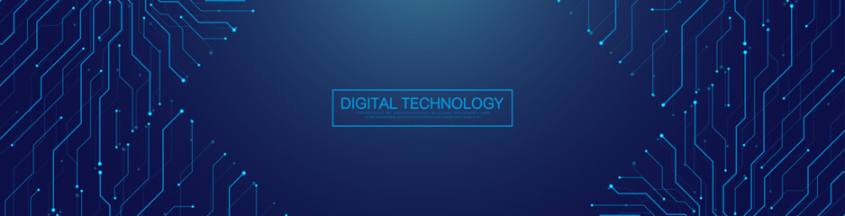 Wall Mural - motherboard technology circuit board texture design. creative idea ai banner concept for internet te