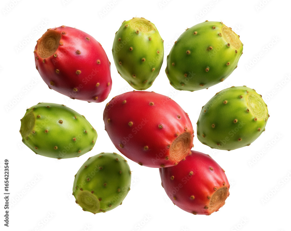 Fresh red and green prickly pear cactus fruits. Stock Photo | Adobe Stock
