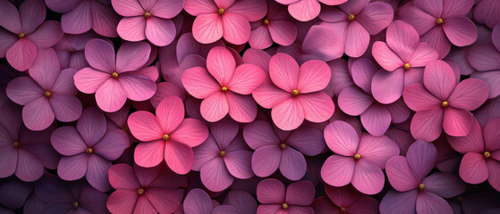 Wall Mural - A bright abstract texture of pink flowers on a dark background, suitable for packaging design, invitation design, and art projects.