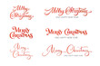 © Olga Prozorova - Set of red Merry Christmas and Happy New Year text designs. Calligraphy script, vintage serif lettering. Great for holiday greeting cards, invitations, posters. Transparent background in vector file.