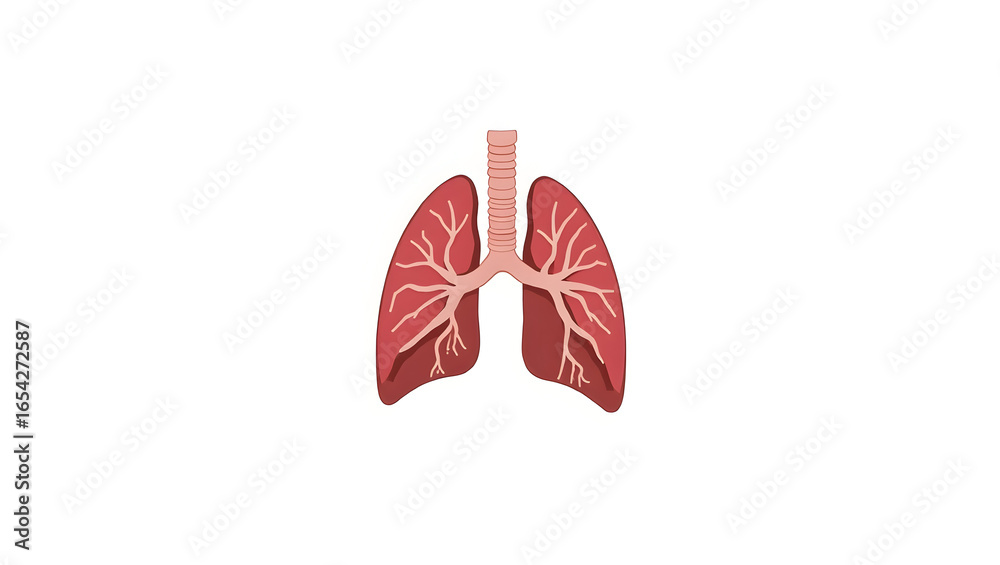 Anatomy & Physiology A diagram of pleura layers, isolated on white ...