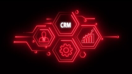 Abstract neon Hud knowledge ability business gear icon Glowing neon line concept. Glowing 