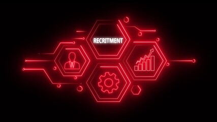 Abstract neon Hud knowledge ability business gear icon Glowing neon line concept. Glowing 