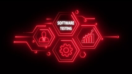 Abstract neon Hud knowledge ability business gear icon Glowing neon line concept. Glowing 