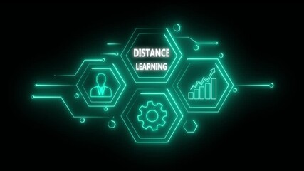 Abstract neon Hud knowledge ability business gear icon Glowing neon line concept. Glowing 