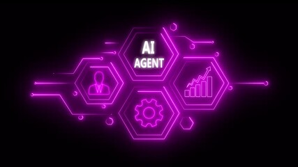 Abstract neon Hud knowledge ability business gear icon Glowing neon line concept. Glowing 
