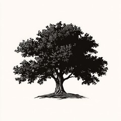 an oak tree - simple logo design on white background