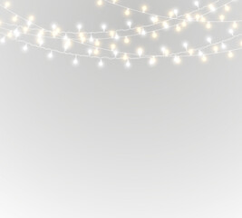 Wall Mural - png isolated christmas light garland with blue and green decoration for party stage or carnival even
