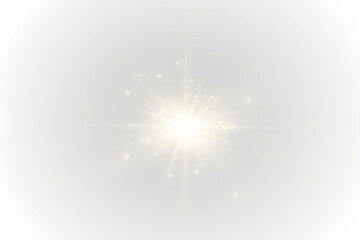Wall Mural - png glowing light effect with gold sparkle and radiant flare on transparent background featuring mag