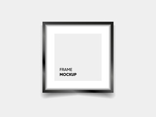 Poster - front view frame mockup with shadow on isolated gray background, vector illustration. eps10.