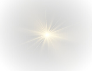 Wall Mural - png radiant sun with magical flash and gold glow effect featuring explosion spark, violet lens flare
