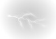 © ANATOLII - PNG realistic lightning bolt with bright flare and electric spark on dark sky featuring thunderstorm energy flash blue glow powerful nature strike and transparent background for abstract design