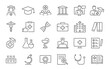 © iiierlok_xolms - Medical Education web icon set in line style. Medicine, college, student, learning, book, collection. Vector illustration.