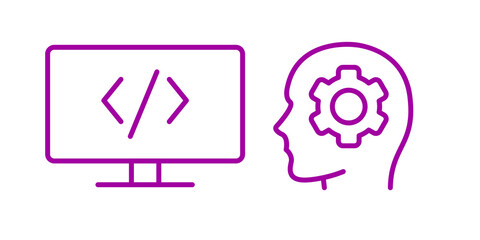 Purple Line Art:  Coding, Problem Solving, and Innovative Technology Solutions