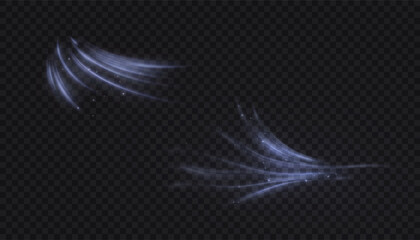 Wall Mural - soft air flows with white translucent wind traces and subtle glow. dynamic vector air flow effect wi
